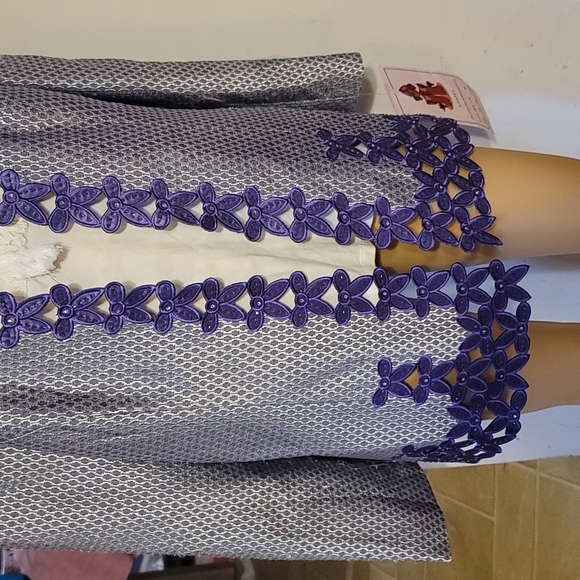 gospel blazer purple flowers sz 16W - Picture 5 of 9